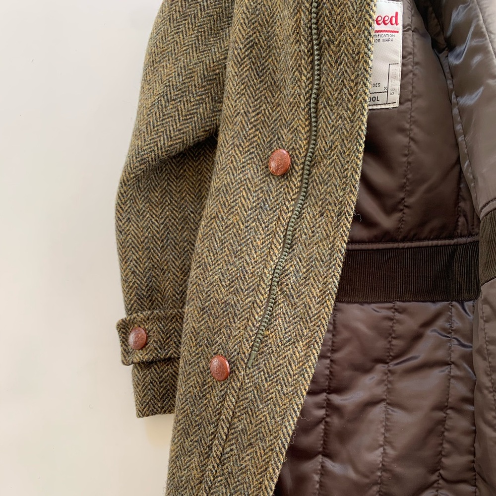 ❌SOLD❌ Vintage Harris Tweed 100% Wool Quilted Winter Jacket made for Ogilvy - Picture 10 of 16